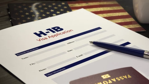 Un formulario del USCIS para la visa H-1B