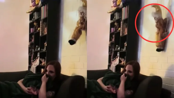 VIDEO | Muñeco se mueve cuando jóvenes veían la película “El Exorcista”