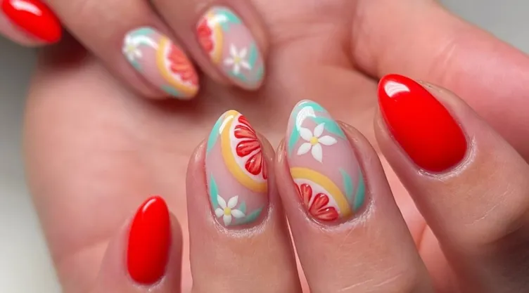 uñas de frutas citricas vacaciones de verano 2026