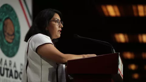 Diputada Aracely Cruz hablando