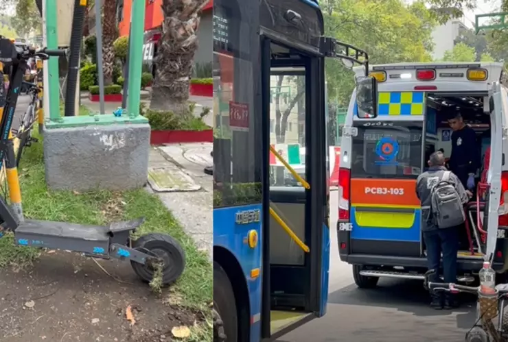 Mujer atropellada por Trolebús en la Narvarte, CDMX, mientras viajaba en scooter