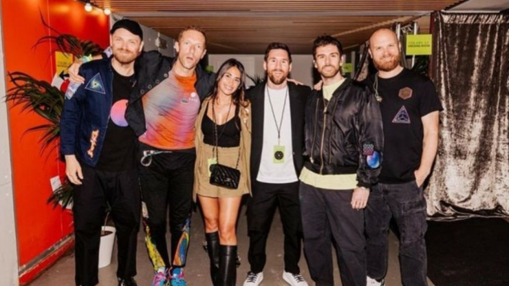 Messi con Coldplay