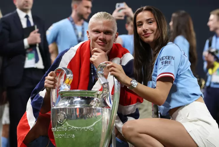 Erling Haaland tras ganar la Champions League con el Manchester City