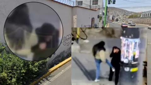 VIDEO SENSIBLE: Mujer agrede brutalmente a su pareja en plena calle en Pachuca