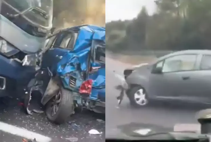 Así fue el accidente en la autopista México-Cuernavaca.