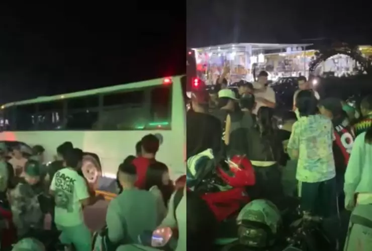 ¡Se armaron los trancazos! Captan riña en Cerro Gordo