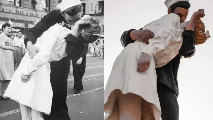 El beso robado más famoso de la historia fue de un marinero a una enfermera en el Times Square en 1945.