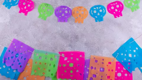 Cómo hacer papel picado con papel china, para Dia de Muertos.