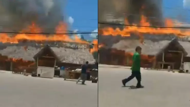 Incendio consume restaurante en la carretera Villahermosa-Nacajuca (VIDEO)