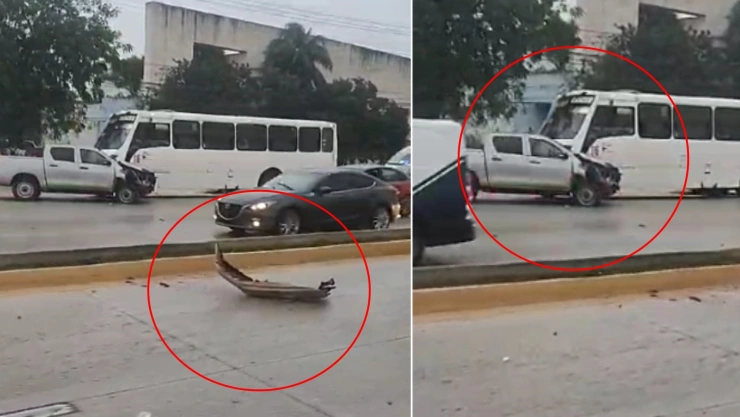 ¡Pavimento mojado! Se registra el primer accidente del día en el Boulevard Colosio de Cancún.jpg