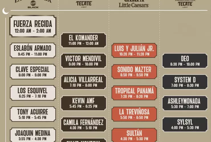 Horarios Festival Arre - Viernes 7 de noviembre