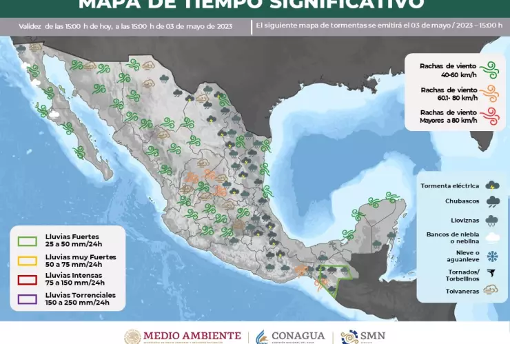 Clima en México 3 de mayo