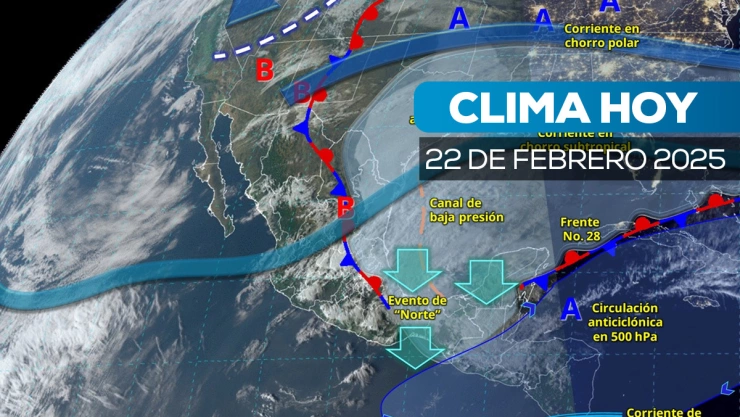 Pronóstico del clima para el 22 de febrero en México
