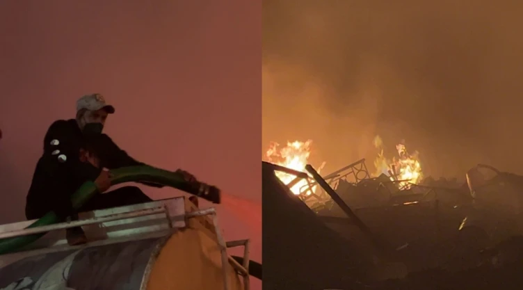 Imágenes del incendio en el Bordo de Xochiaca del 9 y 10 de julio de 2025.