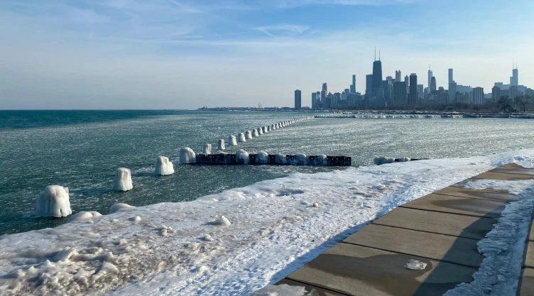 Paisaje invernal en Chicago, Illinois