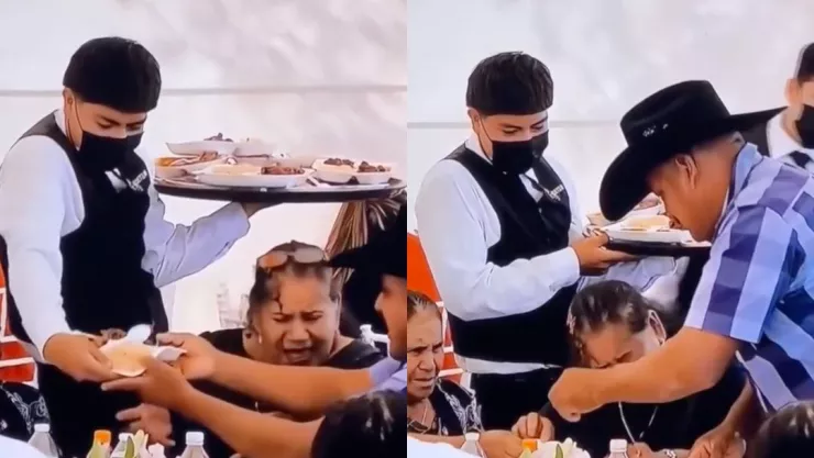 Mesero le tira la comida a invitada en plena fiesta