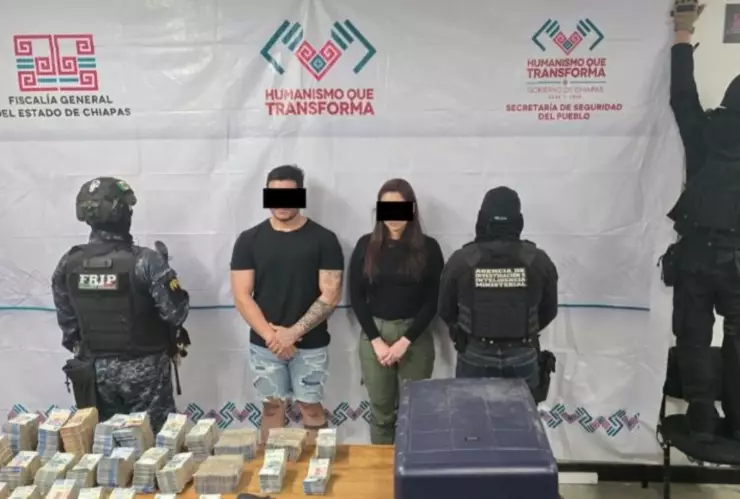 Ex pastora y su pareja detenidos con más de 11 millones de pesos en Tuxtla Gutiérrez, Chiapas.png