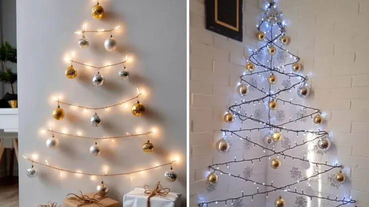 Las luces también son una buena opción cuando de reemplazar el árbol de Navidad se trata.