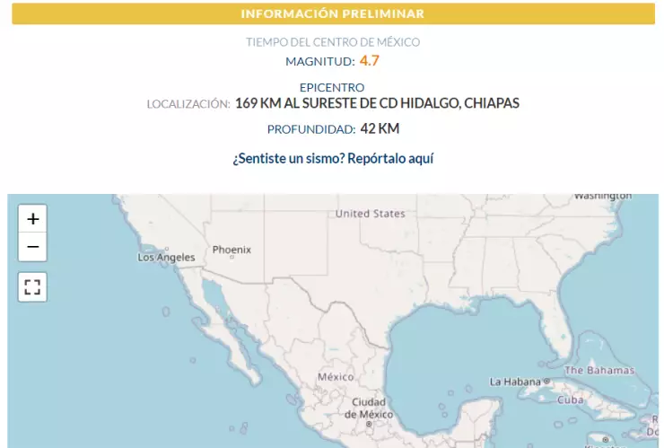 Sismo en Ciudad Hidalgo