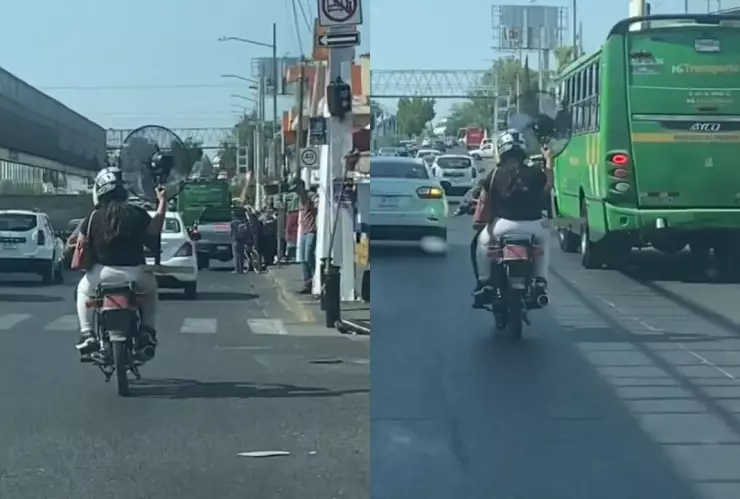 VIDEO: Ante intenso calor, captan a motociclista con un ventilador funcionando en Guadalajara