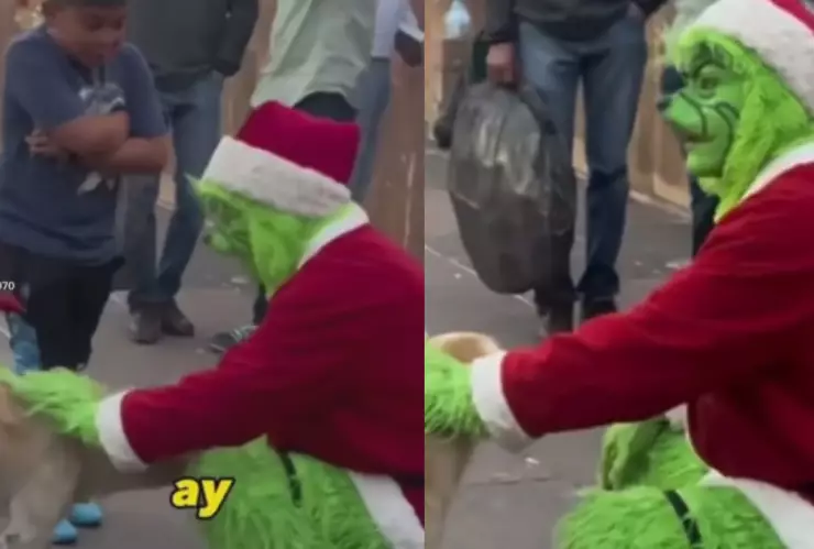 Grinch se molesta con niño