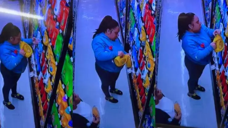 Exhiben a mujer rellenando envase de detergente en el supermercado con otro producto; viral.jpg