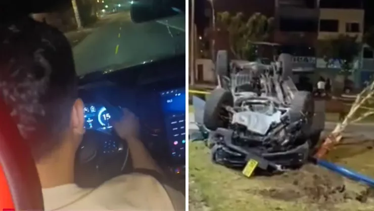 El video fue grabado minutos antes de que la camioneta se volcara a gran velocidad