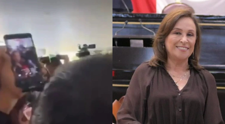 Rocío Nahle evade preguntas sobre violencia y narcomantas en Veracruz