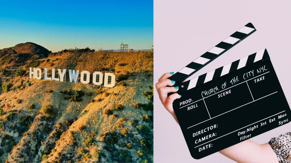 Portada de Hollywood y claqueta