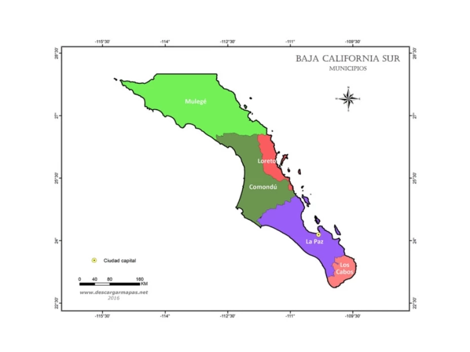 Mapa Baja California Sur