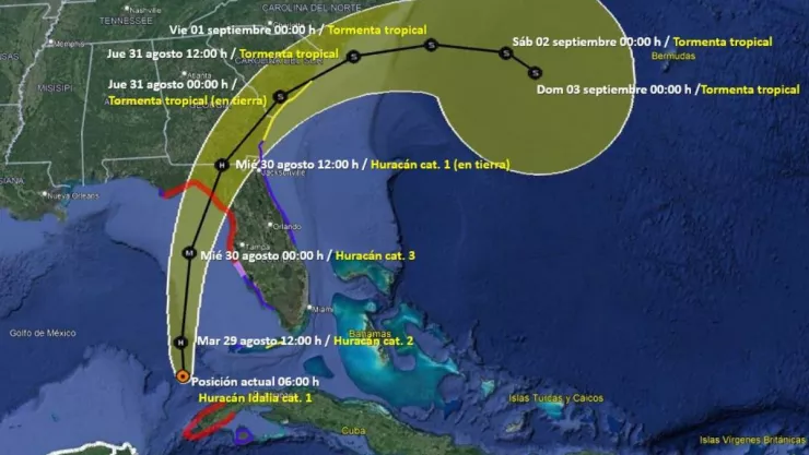 Trayectoria del huracán Idalia amenaza costa del golfo de Florida