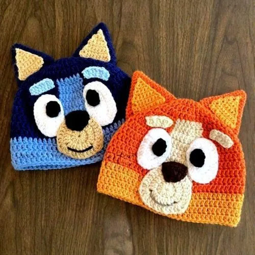 Gorritos de crochet de Bluey