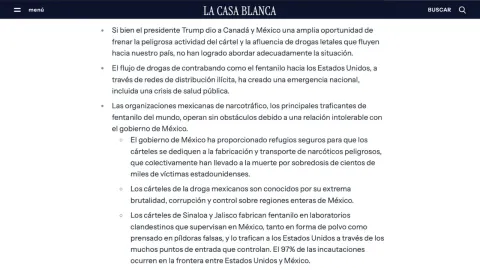 Aranceles por parte de Estados Unidos.