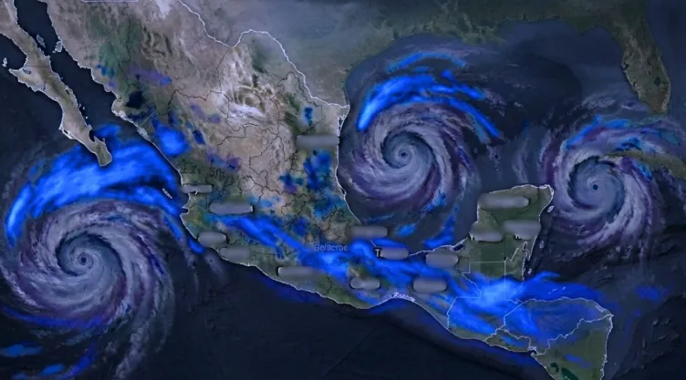 Tres ciclones provocarán lluvias intensas en México: estados afectados del 7 al 11 de octubre