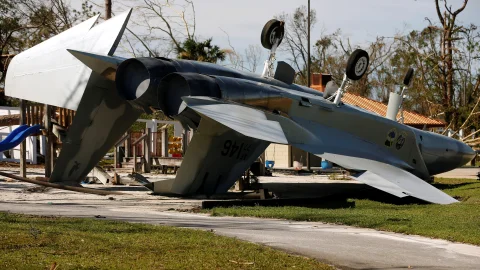 Avioneta caída por huracán Michael en Florida