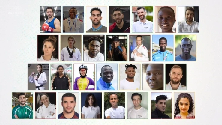 Los 29 atletas que conforman el equipo olímpico de refugiados, el cual participará en Tokio 2020 este verano.
