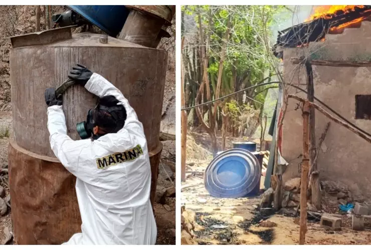 Desmantelan 8 laboratorio de “meta” en medio de la sierra de Sinaloa