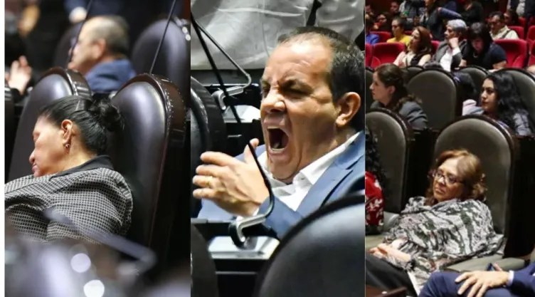 Diputados durmiéndose en el Congreso