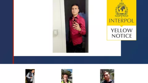 Interpol adjuntó imágenes de Carlos Aranda tras emitir una Ficha Amarilla para su búsqueda