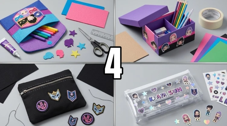 4 ideas para hacer estuches de KPop Demon Hunters para la escuela