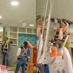 Plafón cae en hospital de Veracruz.