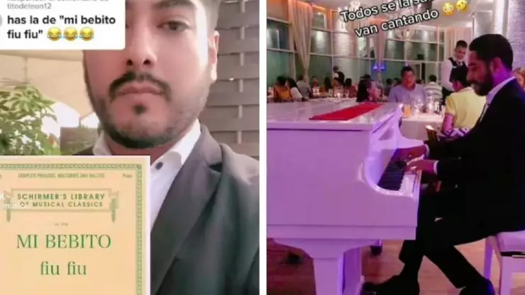Viral Pianista toca Mi bebito Fiu Fiu en restaurante lujoso