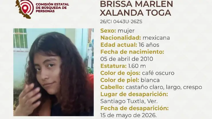¡ALERTA! Brissa Marlen Xalanda Toga, menor desaparecida en Veracruz ¿Qué sabemos de su desaparición?