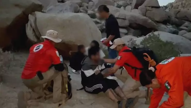 VIDEO: Rescatan a migrantes en La Rumorosa; agradecen entre lágrimas