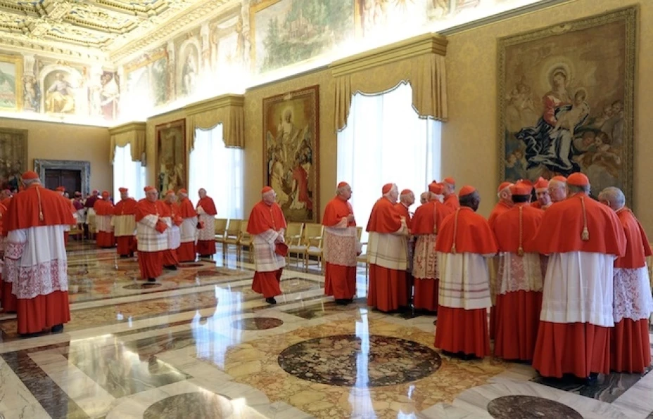 Varios cardenales hablan después que el papa Benedicto XVI les informó su renuncia durante un encuentro en el Vaticano