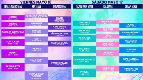 Estos son los horarios del Tecate Emblema 2025