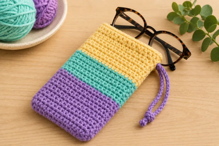 Funda de crochet, de dos colores