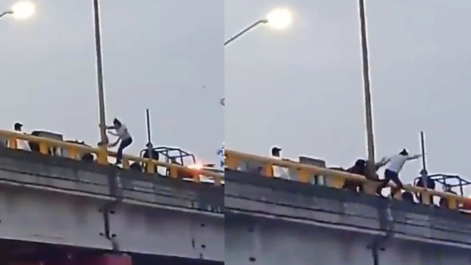 Mujer se arroja de distribuidor vial en Poza Rica