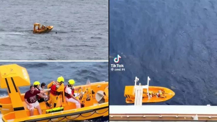 ¡TENSO VIDEO! Niña de 4 años cae de un crucero Disney y su padre se lanza a salvarla