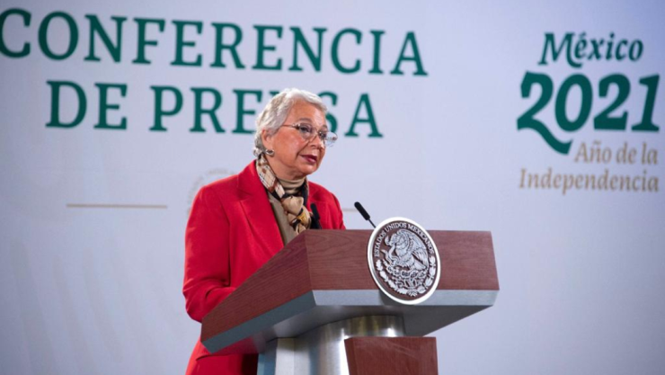 La secretaria de Gobernación, Olga Sánchez Cordero, agradeció las muestras internacionales de apoyo a AMLO.